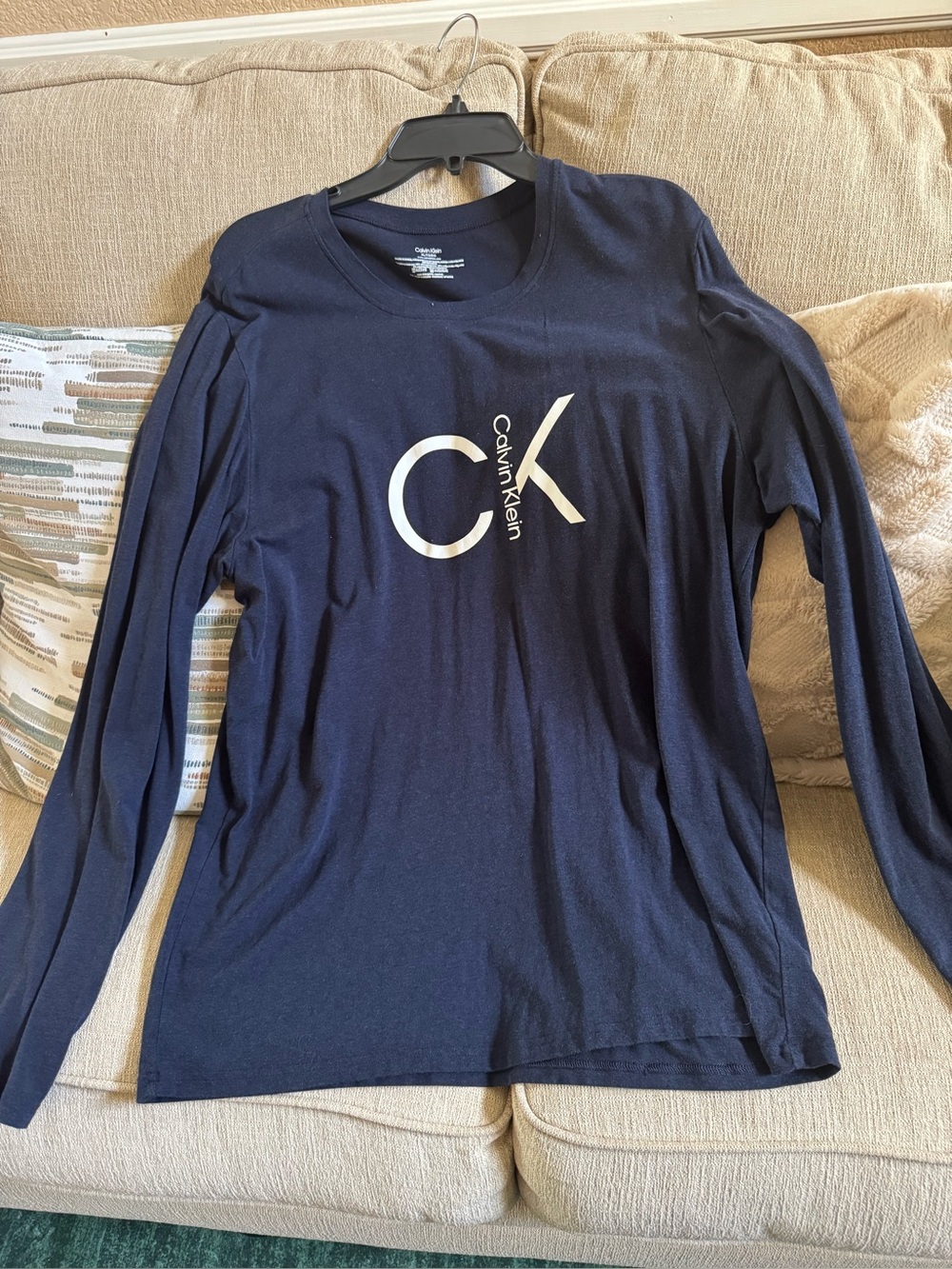 Calvin Klein Black Crewneck Tee with Subtle Logo Print